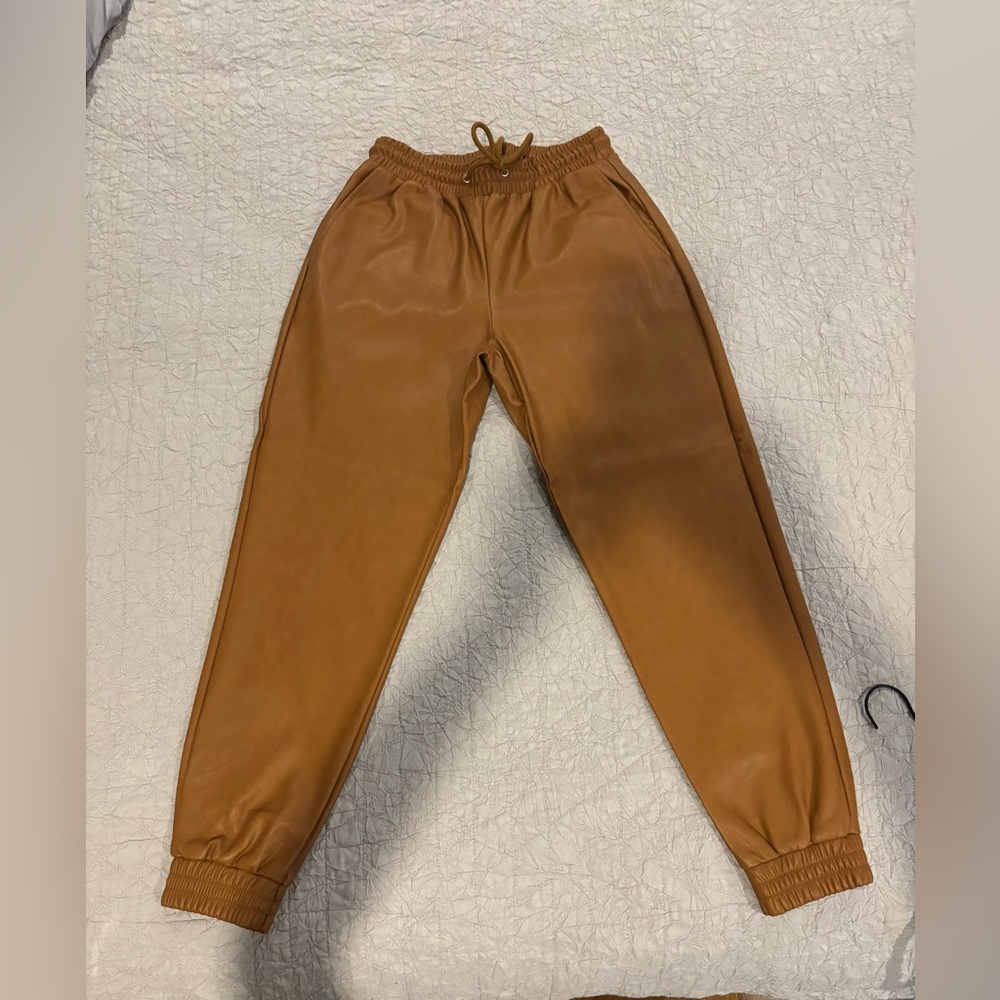 Bagatelle Faux Leather Joggers
